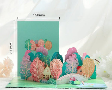 3D Card-vier seizoenen verjaardagskaart