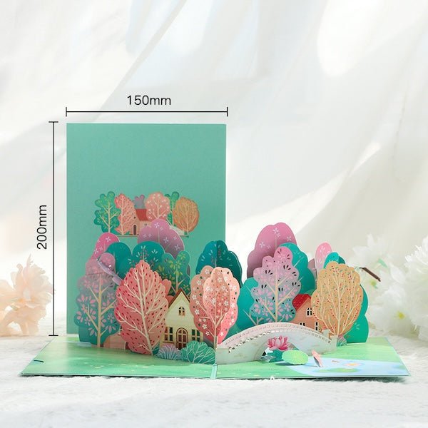 3D Card-vier seizoenen verjaardagskaart