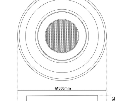 LED-plafondlamp "Doira" Ø 50,5 cm, 7,5 cm hoog, metaal en plastic in zilver en wit, geïntegreerde LED's, 3600 lm licht licht, dimable, CCT-functie 3000-6500 K, nachtlichtfunctie