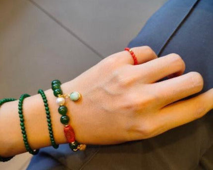 Hetian jade kralen Tibetaanse totemarmband