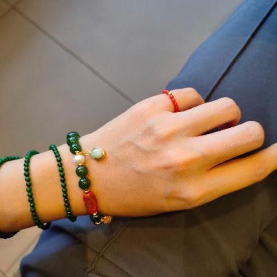 Hetian jade kralen Tibetaanse totemarmband