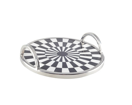 Ronde lade zwart -witte tegels 28x28x6cm