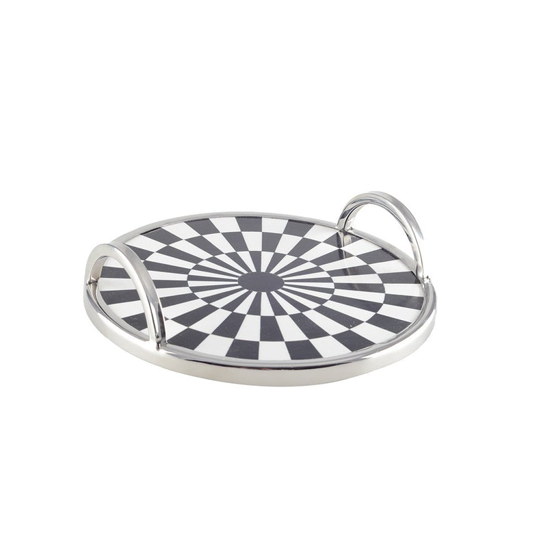 Ronde lade zwart -witte tegels 28x28x6cm