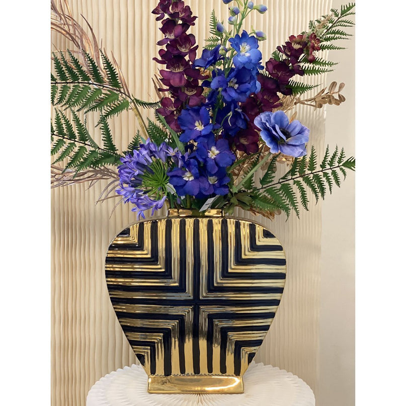 Prachtige gouden en zwarte kunstdecor geïnspireerde pot