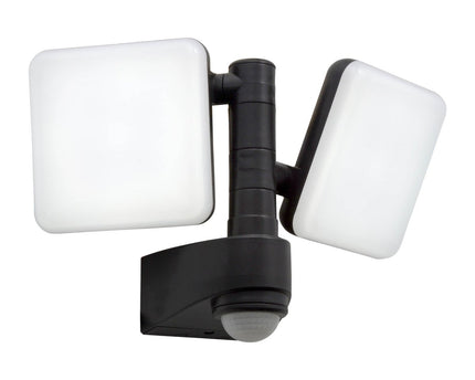 LED externe wandlamp "Jaro" met 360 ° bewegingsdetector, gemaakt van plastic in antraciet, met geïntegreerde LED
