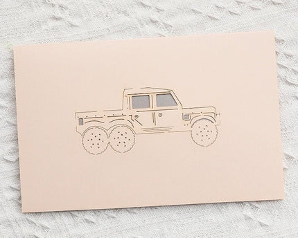 3D -kaart voor hem voor papa - Jeep en Motorbike Design