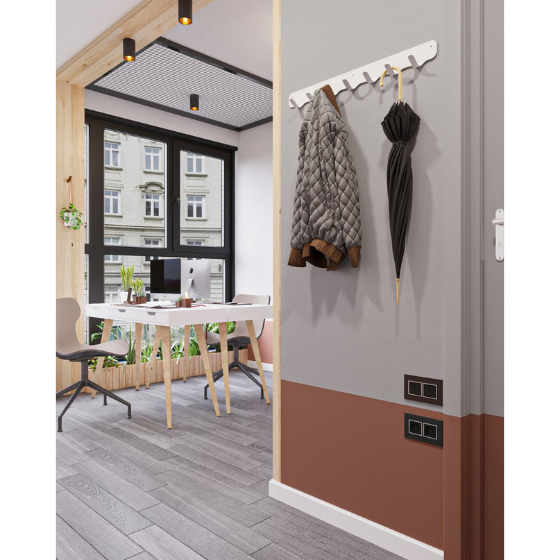 Gorillz Rounded Seven - Wandkapstok - 7 Kapstok Haken - Wit