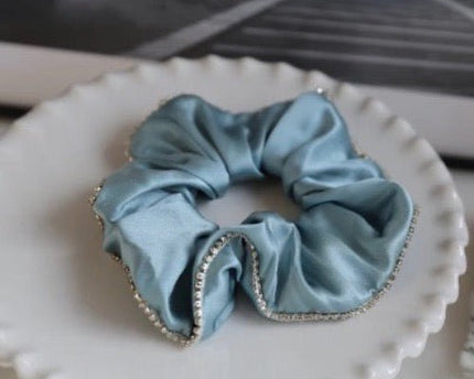 100% zijde oogverblindende haarscrunchie - 19 momme - diamantversiering