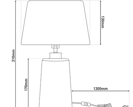 Keramische tafellamp "Talia", tafellamp gemaakt van keramiek, beige/wit, met E14 -versie, voor eetkamer, woonkamer, gang of kantoor, 31 cm hoog