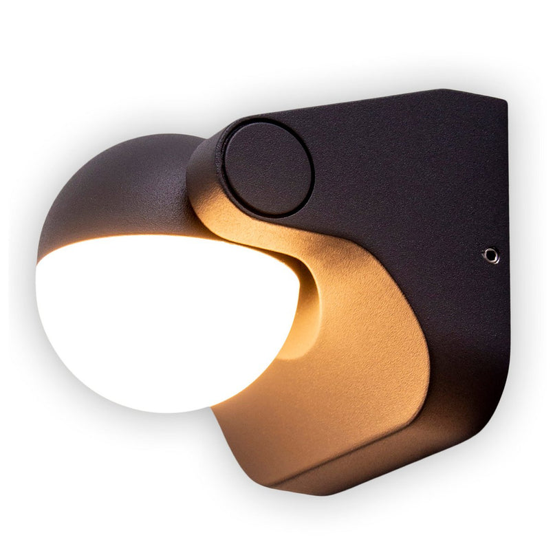 LED -wandlamp "Pallas", gemaakt van metaal en plastic in antraciet, met geïntegreerde LED