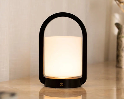 George donkerbruine houten lamp – oplaadbaar, dimbaar en draagbaar