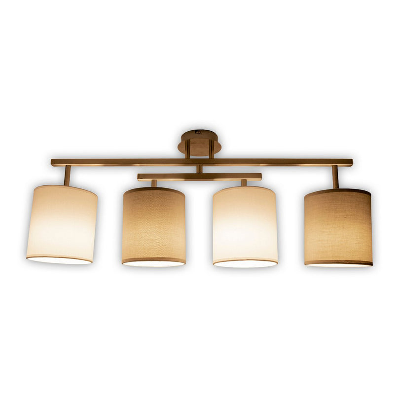 4 plafondlamp "tilde", klassieke metalen plafondlamp en textiel in grijs met E27 -aansluiting, 82 cm lang, de paraplu's zijn verstelbaar, ideaal voor woonkamer, eetkamer en slaapkamer