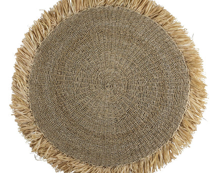 100/120cm Rond Zeegras Tapijt | Vloerkleed met Kwastjes DASA (2 maten)