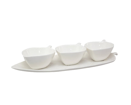 Set van 3 aperitif -bekers met plaatbladblad