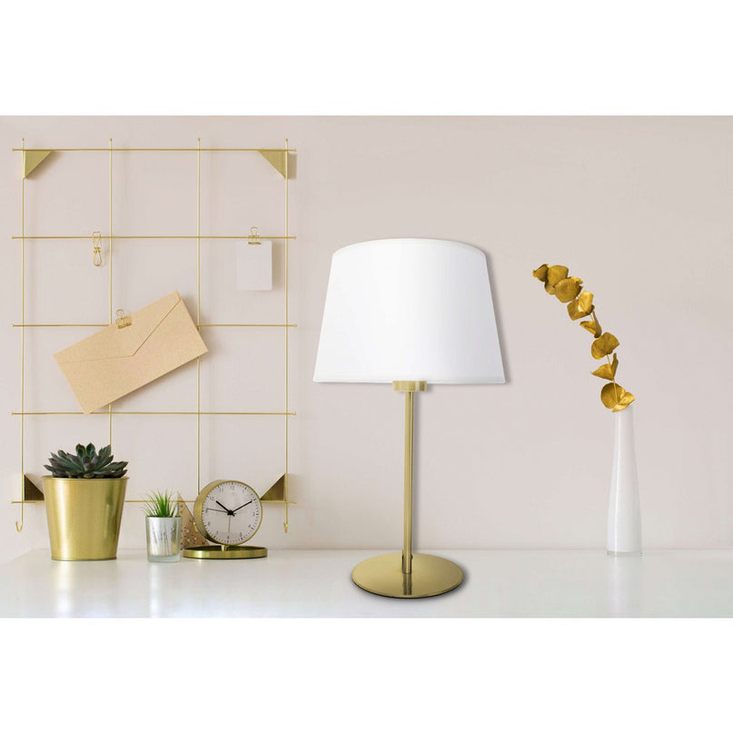 Tafellamp "Bologna" H: 45 cm beige/messing