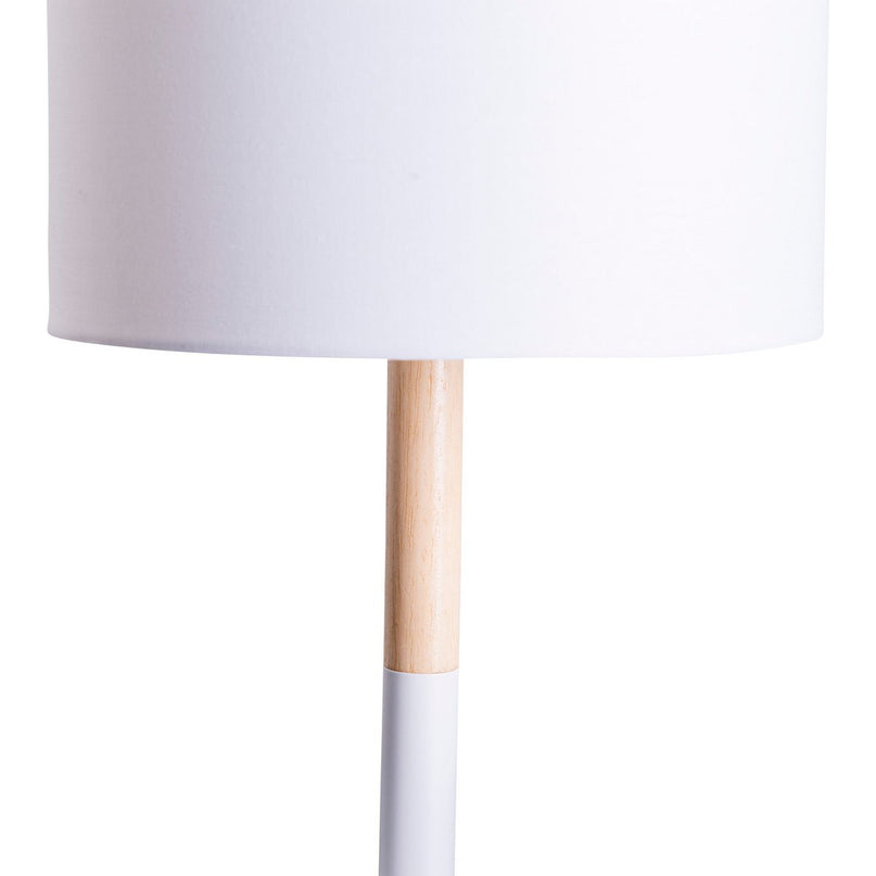 Textieltafel Licht "Tessile", tafellamp gemaakt van metaal, textiel en rubberen boom in wit/natuur, met E14 -aansluiting, voor eetkamer, woonkamer, gang of kantoor, 37 cm hoog