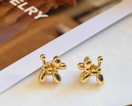 Schattige ballonhond kleine oorstekers-goud en zilver