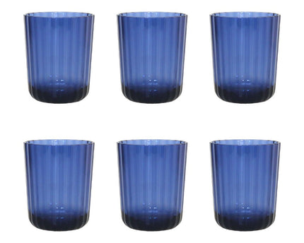 Acrylblauwe waterglazen - veel 6