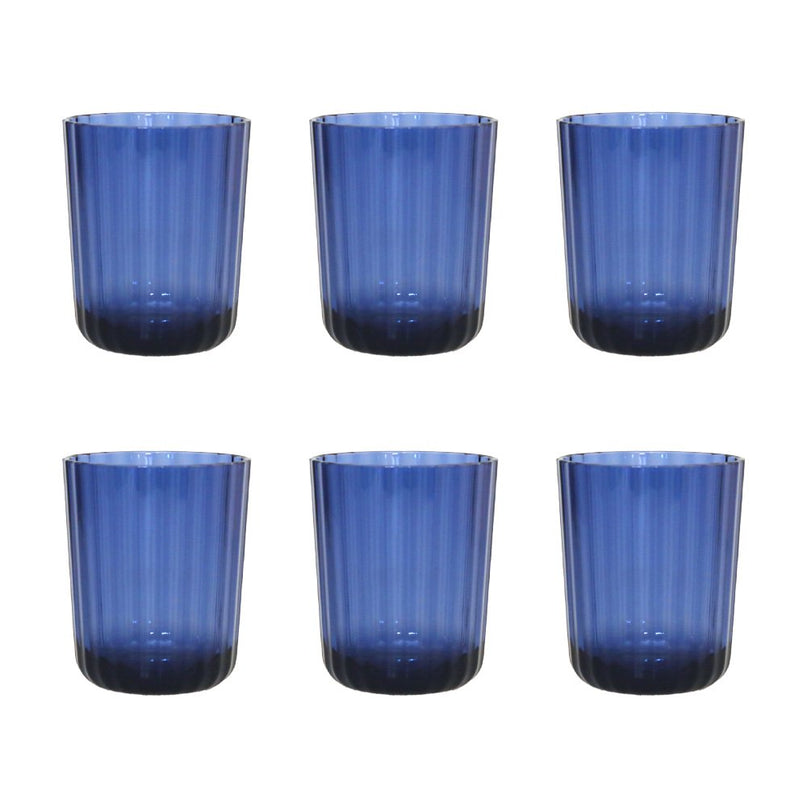 Acrylblauwe waterglazen - veel 6