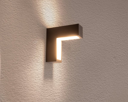 LED -wandlampen "angus" gemaakt van metaal en plastic in antraciet, met geïntegreerde LED