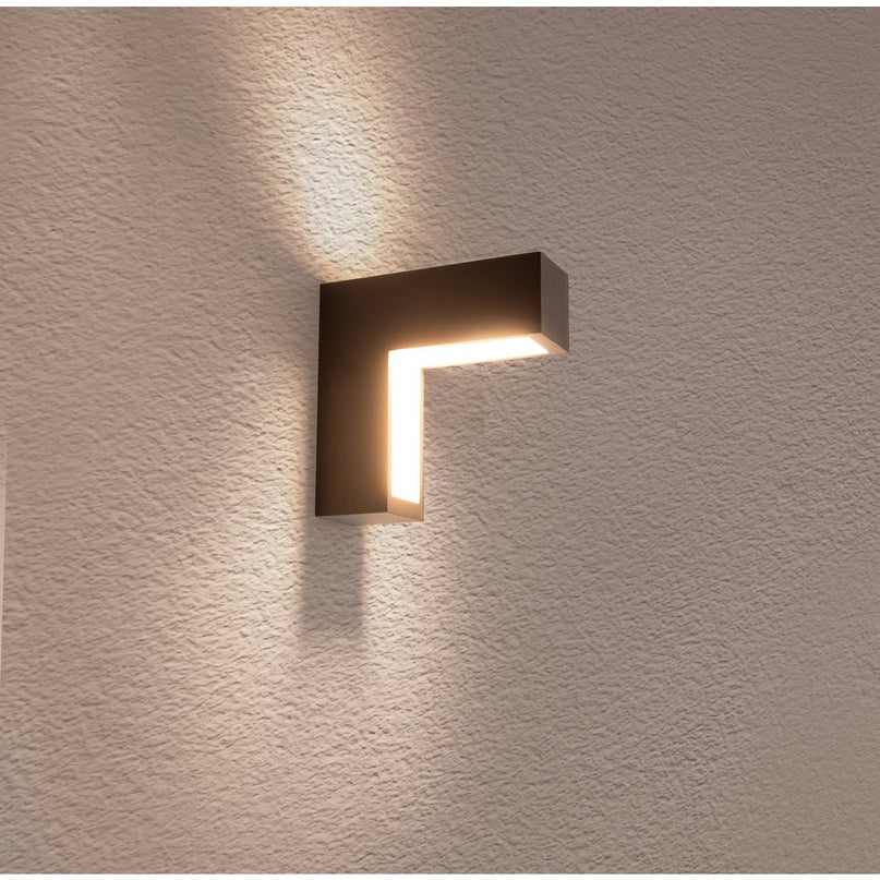 LED -wandlampen "angus" gemaakt van metaal en plastic in antraciet, met geïntegreerde LED