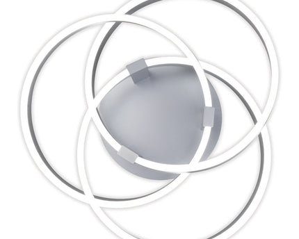 Smart Home LED plafondlicht "Divora" Ø 58 cm, plafondlamp gemaakt van metaal, aluminium geborsteld en wit plastic, met veel functies, stevig gebouwd -in LED's, verlichting voor woonkamer, eetkamerkantoor of gang