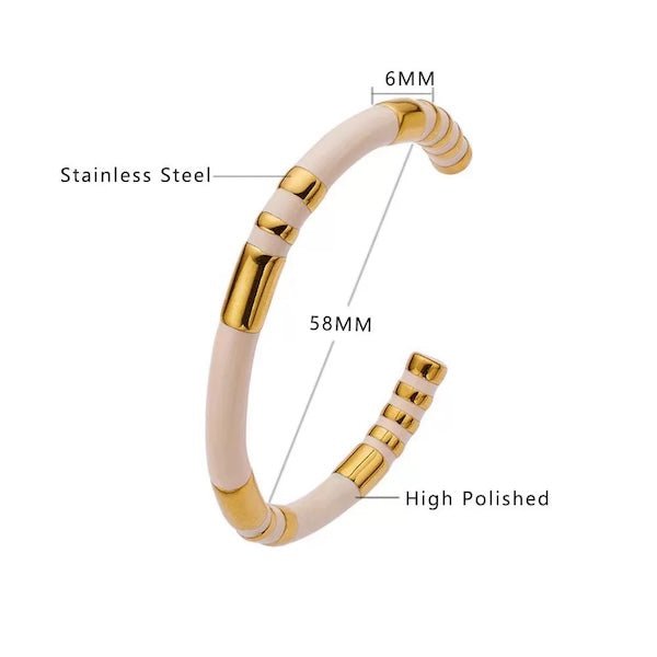 Stapelbaar geëmailleerde armbanden-wit, zwart n groen