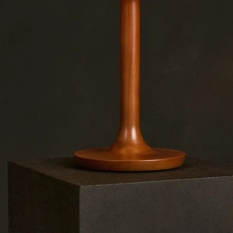 Nova Kastanjebruine Lamp met Houten Voet | Stijlvolle woonkamer- en slaapkamerverlichting