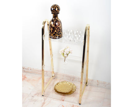 BRUINE GLAZEN KARAF MET DOP 14X14X32,5CM