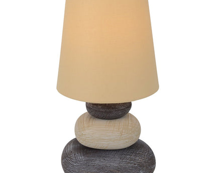 Keramische tafellamp "Stoney", tafellamp gemaakt van keramiek, natuur, met E14 -versie, tafellamp voor eetkamer, woonkamer, gang of kantoor, of als een bedlamp, 31 cm hoog