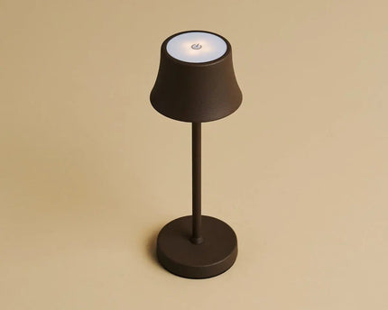 De pijp mini mokka bruin oplaadbare tafellamp - draadloos opladen, dimbare lamp en 3 lichte kleuren