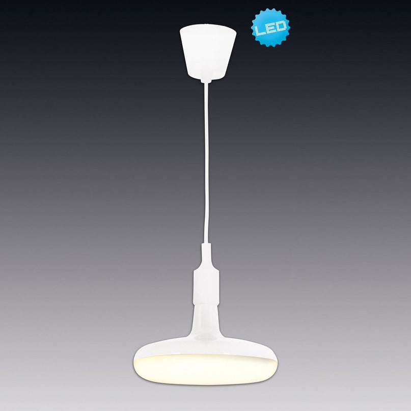 Hangende lamp "UFO" LED witte hangende lamp gemaakt van plastic met E27 -aansluiting inclusief lampen