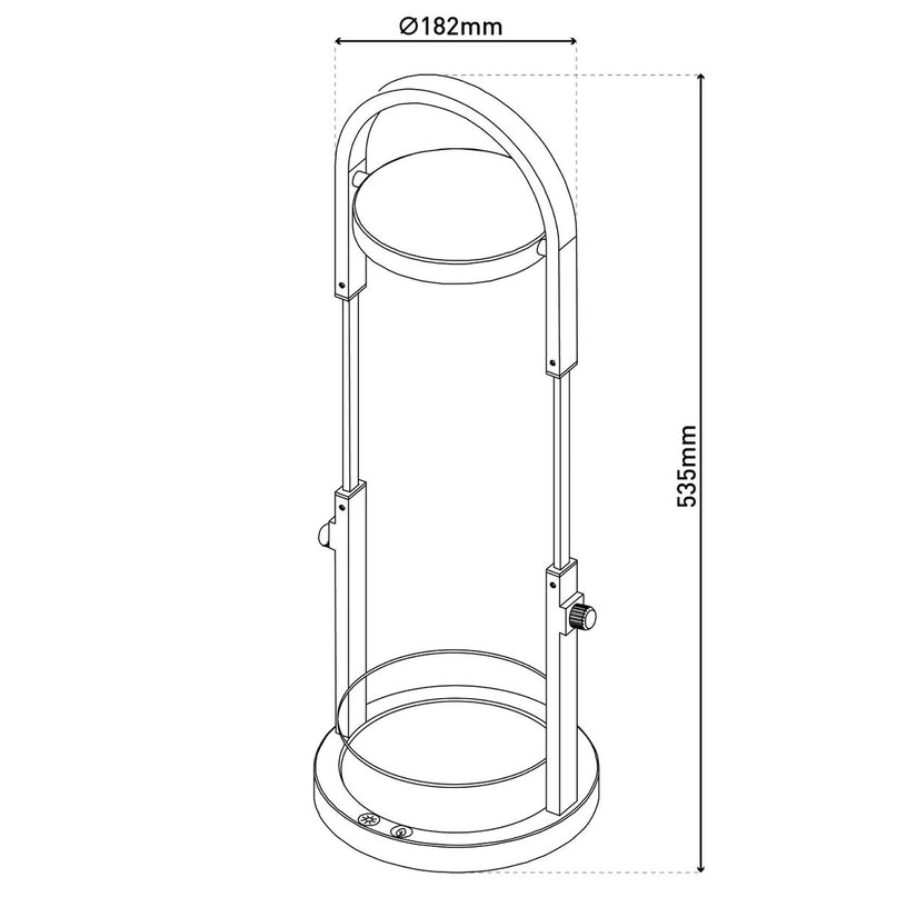 LED -plantentablet Licht 53,5 cm hoog, gemaakt van metaal en plastic in het zwart, met geïntegreerde LED