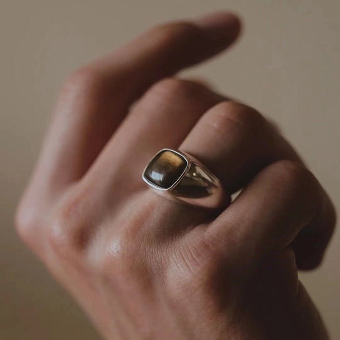 Vetgedrukte band met vierkante rokerige kwarts-aanpasbaar