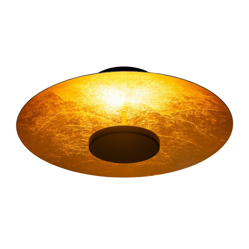 LED -plafondlamp "Firenze" metalen plafondlamp in zwart en goud, stevig geïnstalleerd, verlichting voor woonkamer, kantoor of de toegangsstang van 30 cm diameter