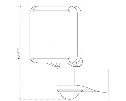 LED externe wandlamp "Jaro" met 360 ° bewegingsdetector, gemaakt van plastic in antraciet, met geïntegreerde LED