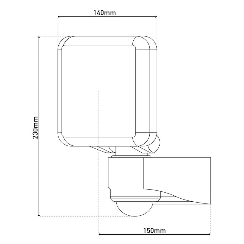 LED externe wandlamp "Jaro" met 360 ° bewegingsdetector, gemaakt van plastic in antraciet, met geïntegreerde LED
