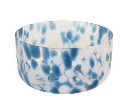 Blauw en wit glas in glas 24,5x24.5x12.5 cm