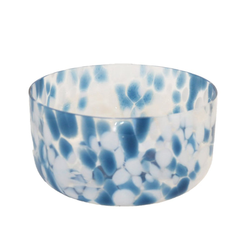 Blauw en wit glas in glas 24,5x24.5x12.5 cm
