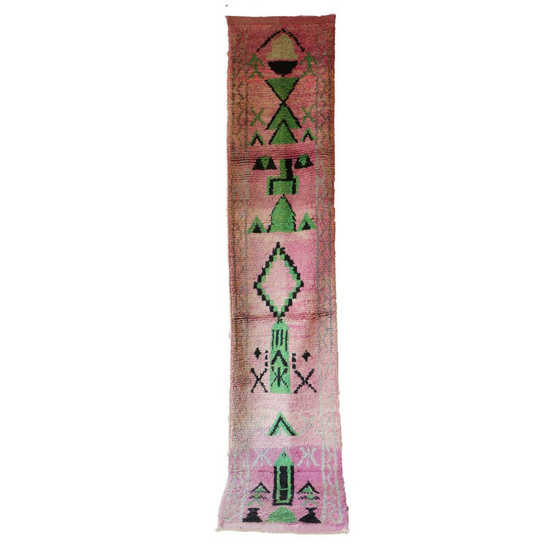 Zuiver wollen Marokkaans Berber halkleed 81 x 389 cm