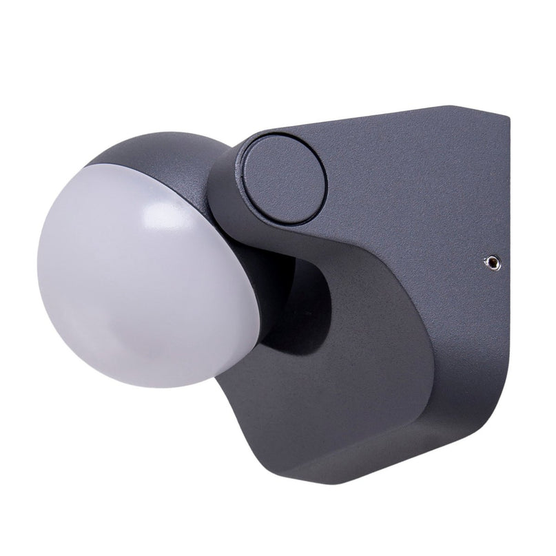 LED -wandlamp "Pallas", gemaakt van metaal en plastic in antraciet, met geïntegreerde LED