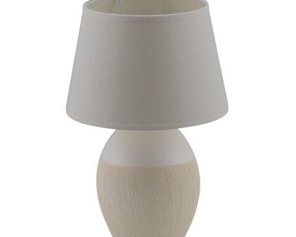 Keramische tafellamp "Talia", tafellamp gemaakt van keramiek, beige/wit, met E14 -versie, voor eetkamer, woonkamer, gang of kantoor, 31 cm hoog