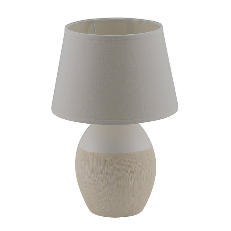 Keramische tafellamp "Talia", tafellamp gemaakt van keramiek, beige/wit, met E14 -versie, voor eetkamer, woonkamer, gang of kantoor, 31 cm hoog