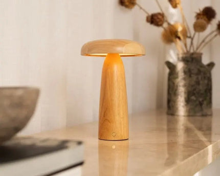 Lennart Houten Tafellamp – Oplaadbare, dimbare en draadloze verlichting