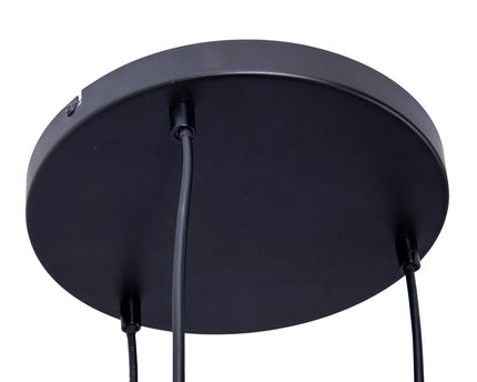 3-zits hanglamp "Casco" hangende lamp gemaakt van metaal in zwart en goud, met E27-versies. Stijlvolle verlichting voor woonkamer, eetkamer of keuken.