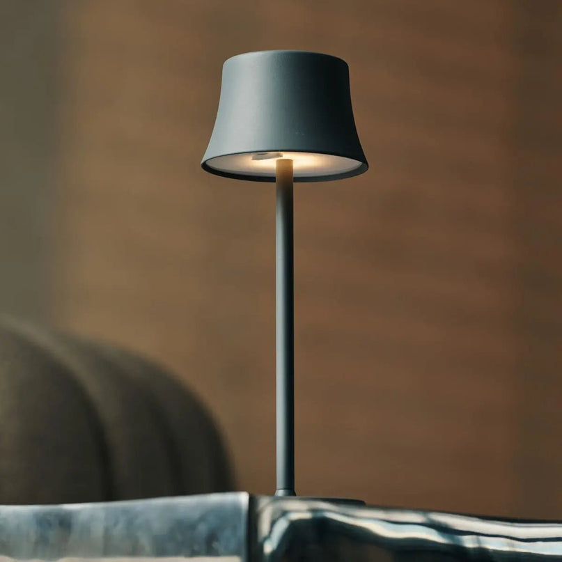 Combi Set Professional-4 X de Pijp Mini Mouse Gray Oplaadbare tafellampen & 1 x Amstel Wireless Lay Station met Qi-Technology-Perfect voor restaurants, gastvrijheid en hotels