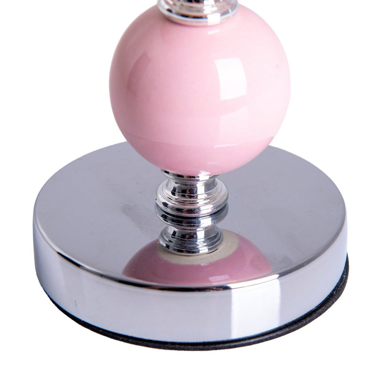Keramische tafellamp "araga" 36 cm hoog, tafellamp gemaakt van metaal, keramiek, met tekstbladen, roze, met E14 -aansluiting, verlichting voor eetkamer, woonkamer, gang of kantoor,