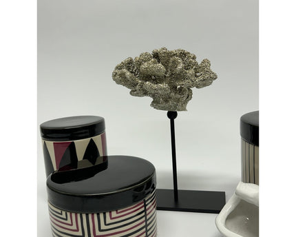 Coral collectie met metalen standaard ( champagnekleur)