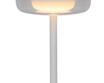 Noteloze tabletlicht "PASI" voor buiten en binnen, gemaakt van metaal en plastic in wit, dimbaar, met aanraking en geheugenfunctie, ca. 26 cm hoog