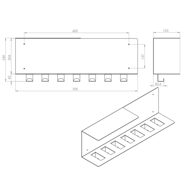Gorillz Plenck - Wandkapstok - met Hoedenplank -Garderobe - Zwart